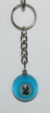 1 Inch Number 2 TWO Crystal Mini Billiard Snooker POOL BALL Key Chain NEW