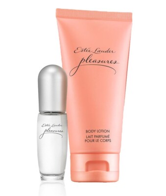 Estee Lauder Pleasures Mini Spray and 2.5 oz / 75 ml Body Lotion