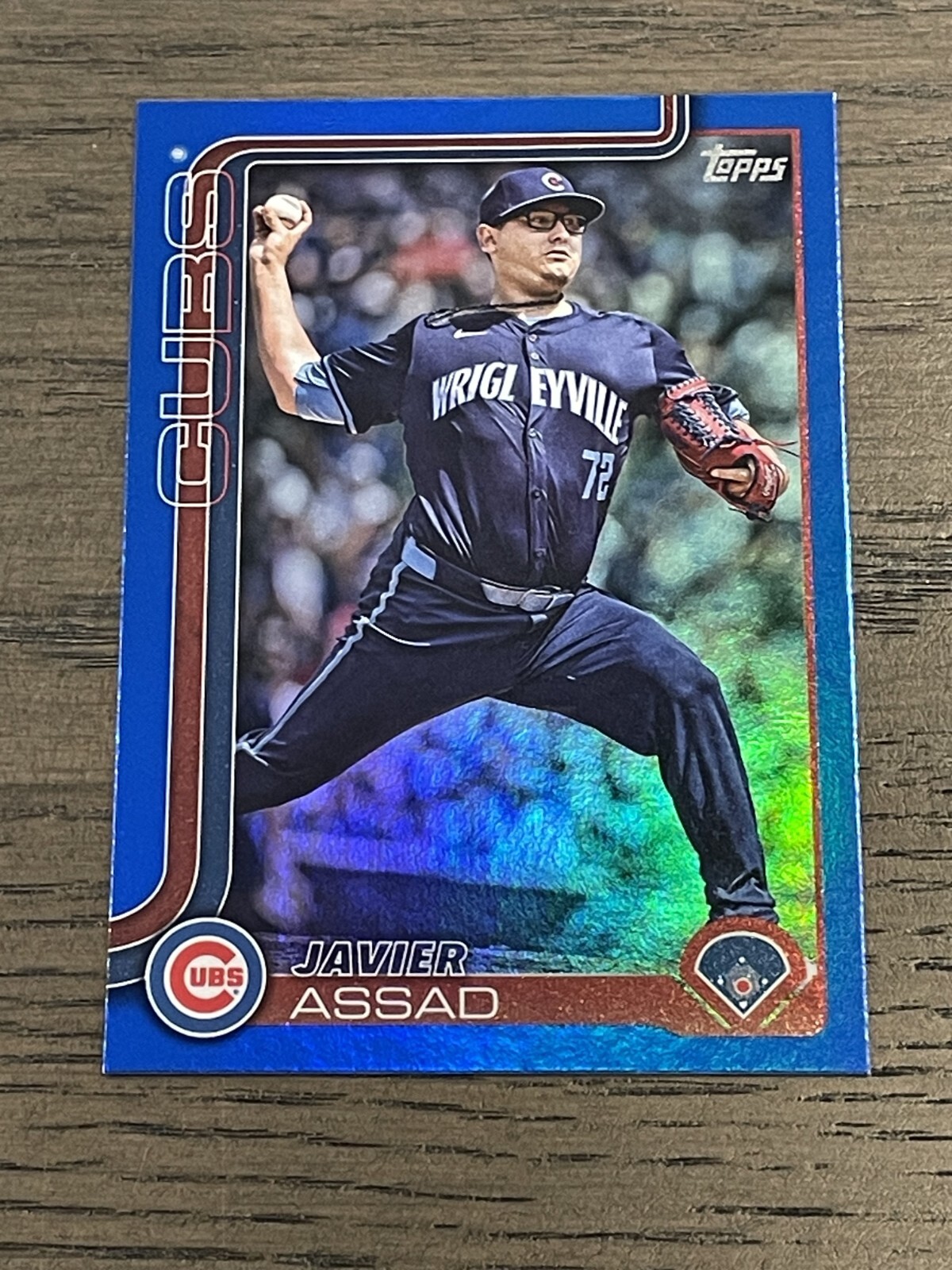 2025 Topps Blue Rainbow Foil Javier Assad #649 Chicago Cubs Parallel /150