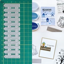 Fence Metal Cutting Dies Scrapbooking Paper Crafts Embossing Stencils Template