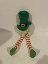 St. Patrick  s, Irish Gnome with Light Green Hat Red Stripped Legs