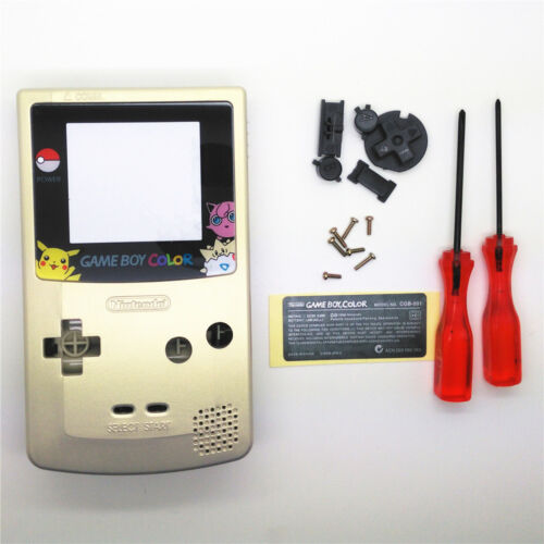 For Nintendo GBC Gameboy Color Console Case Cover Shell Pokemon -Gold - Foto 1 di 6