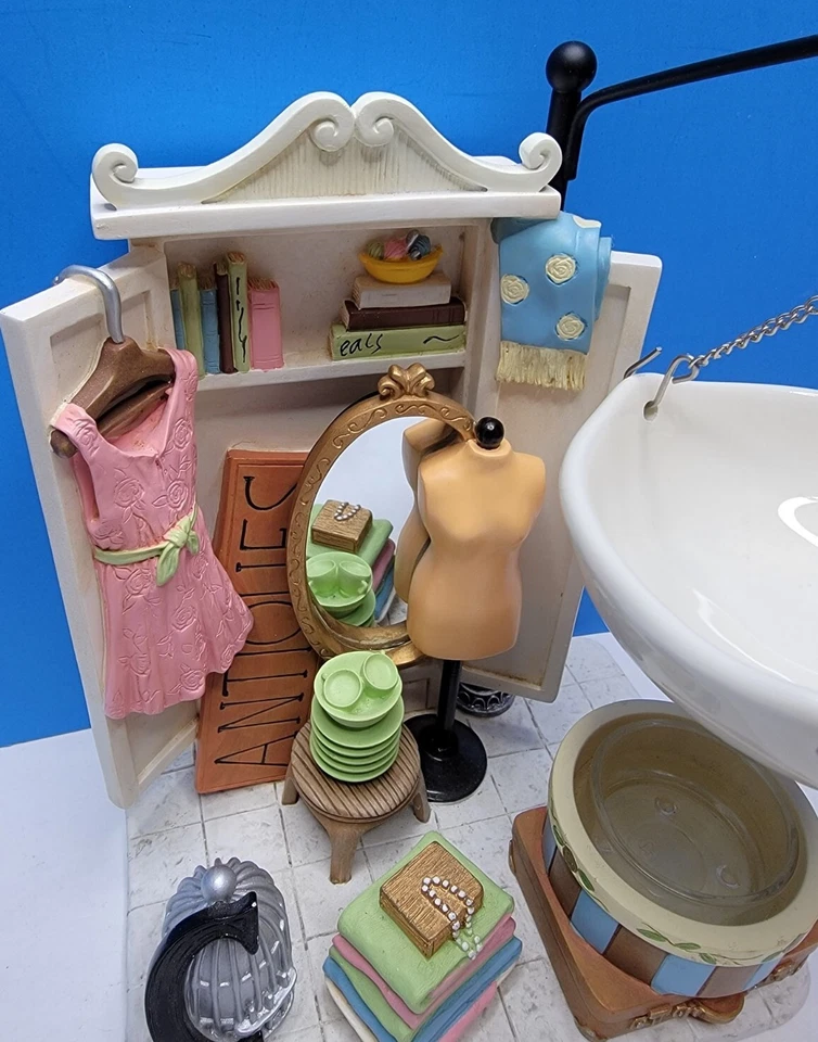 Calentador de tarta de cera colgante Yankee tienda antigua con cuenco de cera. Foto 3 de 4