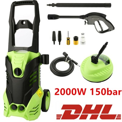 Hochdruckreiniger 2000W 150Bar Zubehör Set Flächenreiniger Schlauchtrommel DE Hochdruckreiniger 2000W 150Bar Zubehör Set Flächenreiniger Schlauchtrommel DE