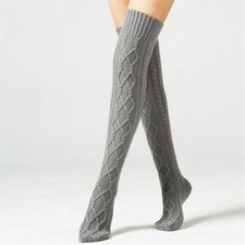 Over Knee Knitted Warm Knee Warm Leg Cover Wool Floor Socks Double Moissanite