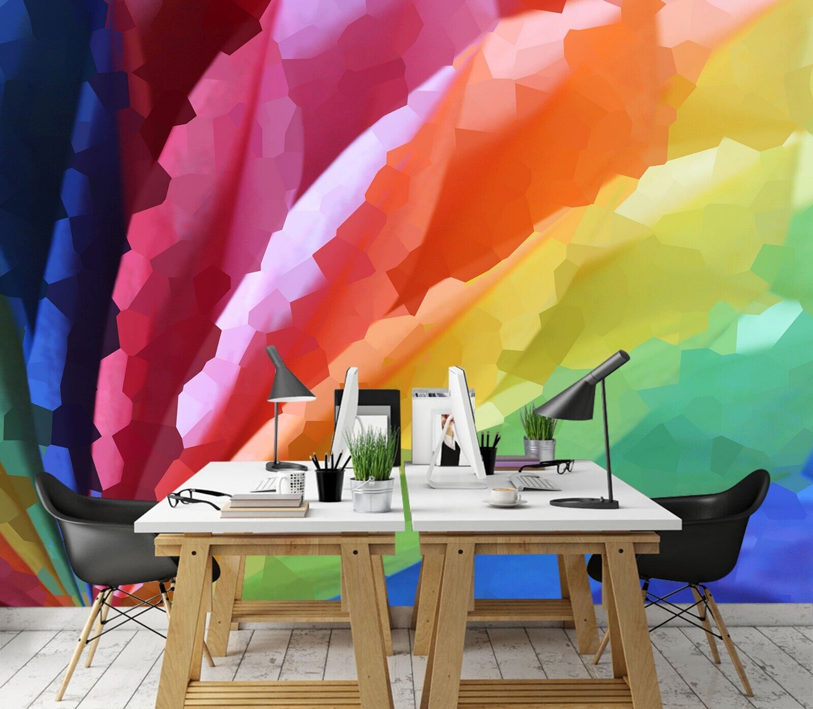 3D Rainbow Colors N449 Wallpaper Wall Mural Self-adhesive Shandra Smith Fay  | eBay