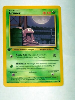 Grimer #48/62 1st Edition Fosil Pokemon Card 1999 Wizards | eBay