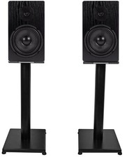 Pair Rockville RockShelf 64B Black 6.5" Home Bookshelf Speakers w/21" Stands