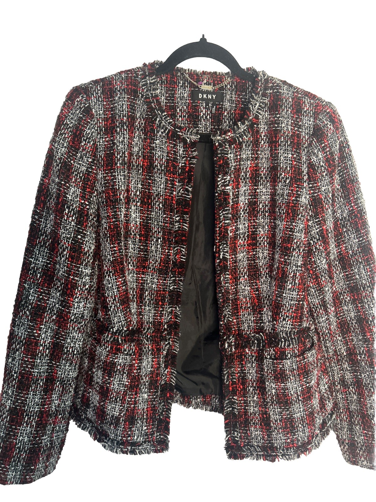 DKNY Women’s Basic Classic Blazer  Tweed Plaid Ja… - image 3