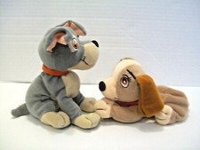 VINTAGE DISNEY LADY  THE TRAMP BEAN BAG PLUSH SET