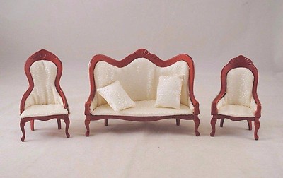 Victorian Living Room Parlor Set mahogany dollhouse 1/12 scale T0127 wood  5pcs