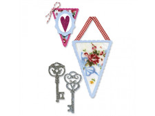3 Sizzix Stanzer Sizzlits M  Banners & Keys Set