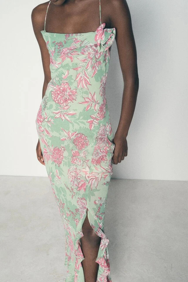 BNWT ZARA Green Floral Print Slip Dress Size XL | eBay UK BNWT ZARA Green Floral Print Slip Dress Size XL | eBay UK