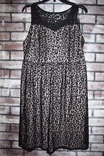 Lane Bryant Women's Leopard Illusion Lace Dress 14