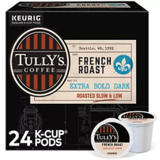 TULLY'S FRENCH ROAST EXTRA BOLD DARK ROAST COFFEE KCUPS 24CT