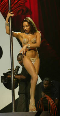 Ja Rule with a dancer on stage at MOBO awards at London Arena on O- Old Photo