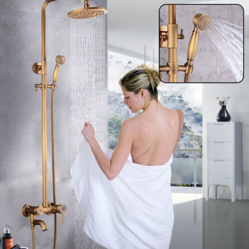 Shower System Copper Rain Shower Head Shower Faucet Shower Set with Hand Shower