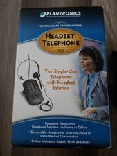 Plantronics T10 Corded Single Line Hands-Free Headset Telephone System. READ 