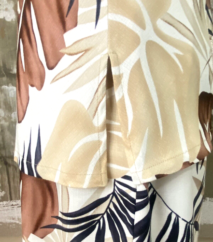 IOLANI SZ S Vintage 2 PC Top Skirt Hawaiian Palms Asian Tropical Ruffle Outfit - Picture 8 of 14