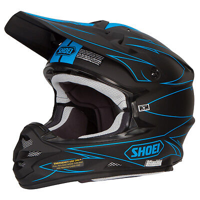 SHOEI VFX-W Motocross MX Enduro Casco da bici frenetica TC-2 nero opaco/blu  | eBay