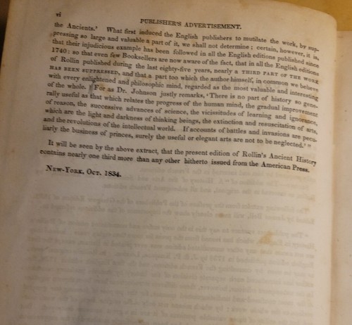 The Ancient History By Charles Rollin 1851 Volume 1 Of 2 First American Edition - Picture 10 of 19