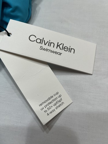 Calvin Klein Women’s Standard V Neckline One Piece Swimsuit Blue Size 10 - Picture 9 of 9