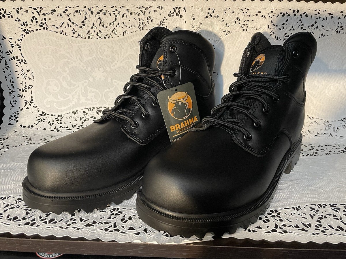 BRAHMA Oil & Slip Resistant Escott Black Men Work Boot Size 7W Brahma Escott Men main image 3
