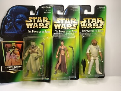 Star Wars 1996 Power Force Tusken Raider Princess Leis Admiral Ackbar Figures