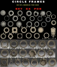 68 PCS STL 3D Models CIRCLE FRAMES for CNC Router Aspire Carving Engraver Cut 3D