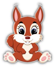 Cute Squirrel Cartoon Animal Car Bumper Sticker Decal - ''SIZES''