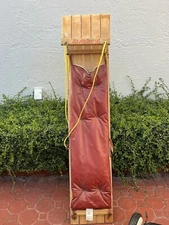 Vintage Gladding Wooden Toboggan 72" X 18" & Padded Cushion LOCAL PICKUP ONLY