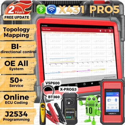 2024 LAUNCH X431 PRO 5 PAD V+ Car Diagnostic Scanner Tool Programming Key Coding