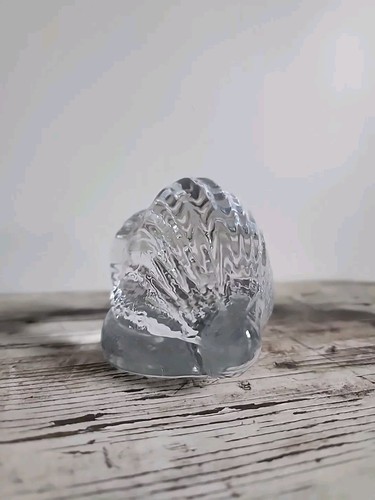 Conch Sea Shell Clear Glass Art Paperweight Figurine Nautical - Picture 4 of 6