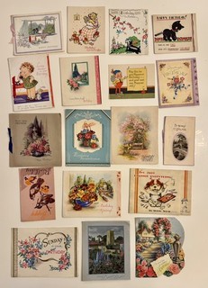 Job Lot 18 x Vintage Circa 1930s 1940s Greetings Birthday Cards