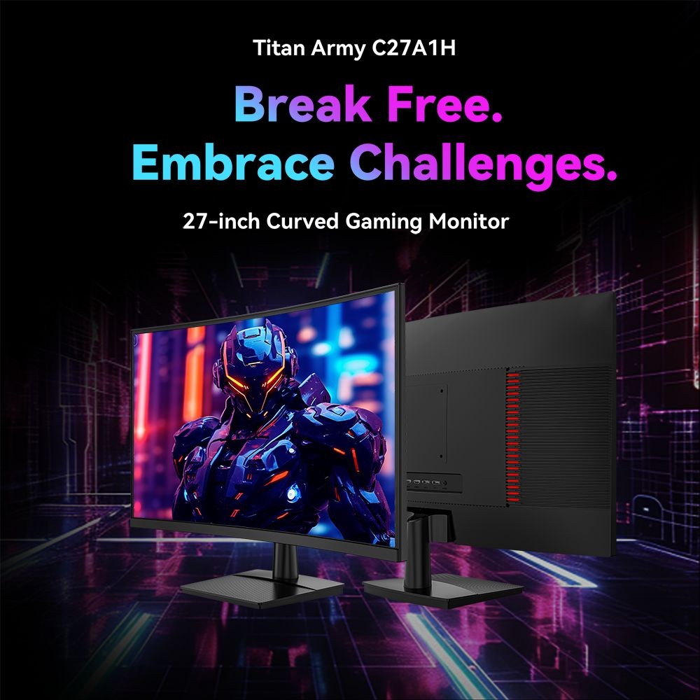 Monitor gaming Titan C27A1H 27" curvo, 300Hz FHD 1080p, panel VA, 1ms para PC, imagen 2
