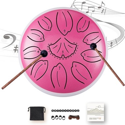 Steel Tongue Drum 6 Zoll 8 Töne Handpan Percussion Instrument mit Schlägeln