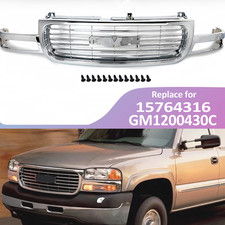Chrome Front Bumper Grille Fit For Gmc Sierra 1999-2006 Yukon Xl 1500 2500