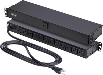 Startech 13-Outlet Rackmount PDU, 1U Server Power Strip, 1X Front and 12X Rear P