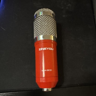 ZINGYOU BM-800 Red Silver Condenser Microphone 3-pin XLR Freestanding