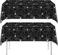 Halloween Tischdecke 2 StüCk Spinnennetz Schwarz Deko FüR Tischdekoration