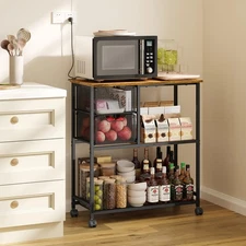 Kitchen Island Cart with Storage,Kitchen Table Cart with 2 Drawers for Fruit ...
