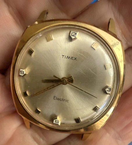 Vintage 1960s Timex Electric France Gold Tone Watch - 9025 - READ