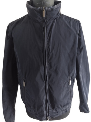 Armani Collezioni Jacke Herren L Dunkelblau Luxus Windbreaker Top Zustand #