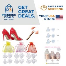 Elegant Anti-Slip Clear Heel Protectors - 9 Pairs for Safe Outdoor Celebrations