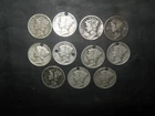 Vintage Culls Scrap Junk Damaged Bullion 900 Silver Lot Of 11 Mercury Dimes