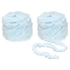 70yds Faux Fur Yarn,2 Skeins Fuzzy Yarn Crochet Fluffy Yarn Soft,Light Blue