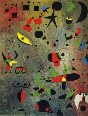 Sternbild Erwachen im Morgengrauen von Joan Miró - Abstraktes surrealistisches Wandbild A1-A