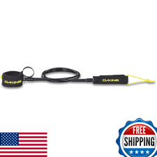 Dakine KAINUI Leash 7FT x 5/16in W/ Easy Clip Black/Yellow Surfboard Leash