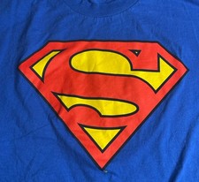 Vtg DC Comics Superman Classic Graphic Blue Mens Tshirt Sz L Alstyle