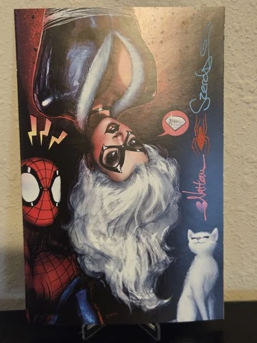 * SIGNED* AMAZING SPIDERMAN #59 NATHAN SZERDY EXCLUSIVE VIRGIN VARIANT BLACK CAT